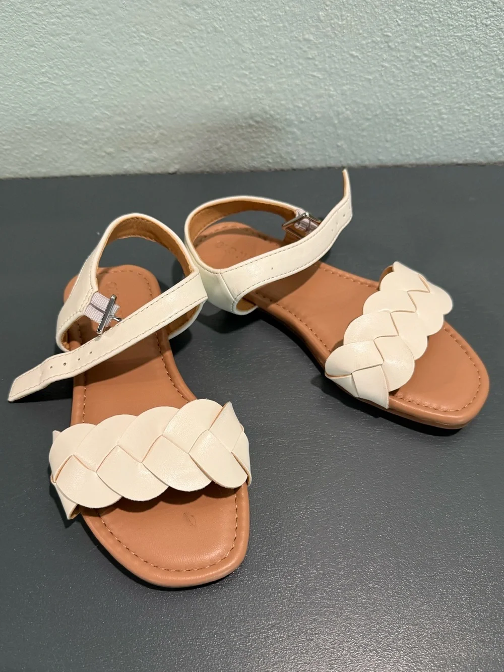 NWOT - Old Navy - Kids White Braided Strap Sandals